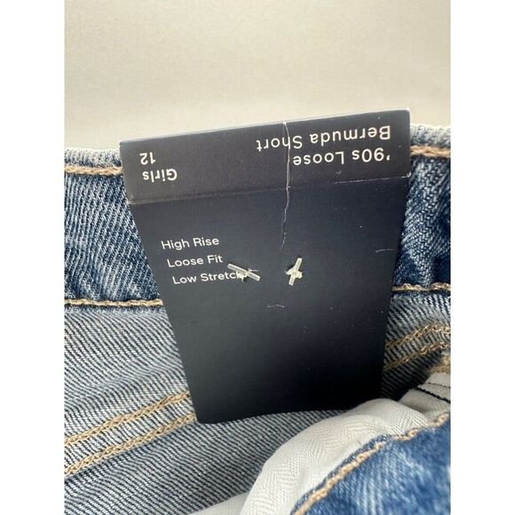 Gap Girls' Size 12 The 90s Loose High Rise Bermuda Denim Short NWT - Picture 3 of 4